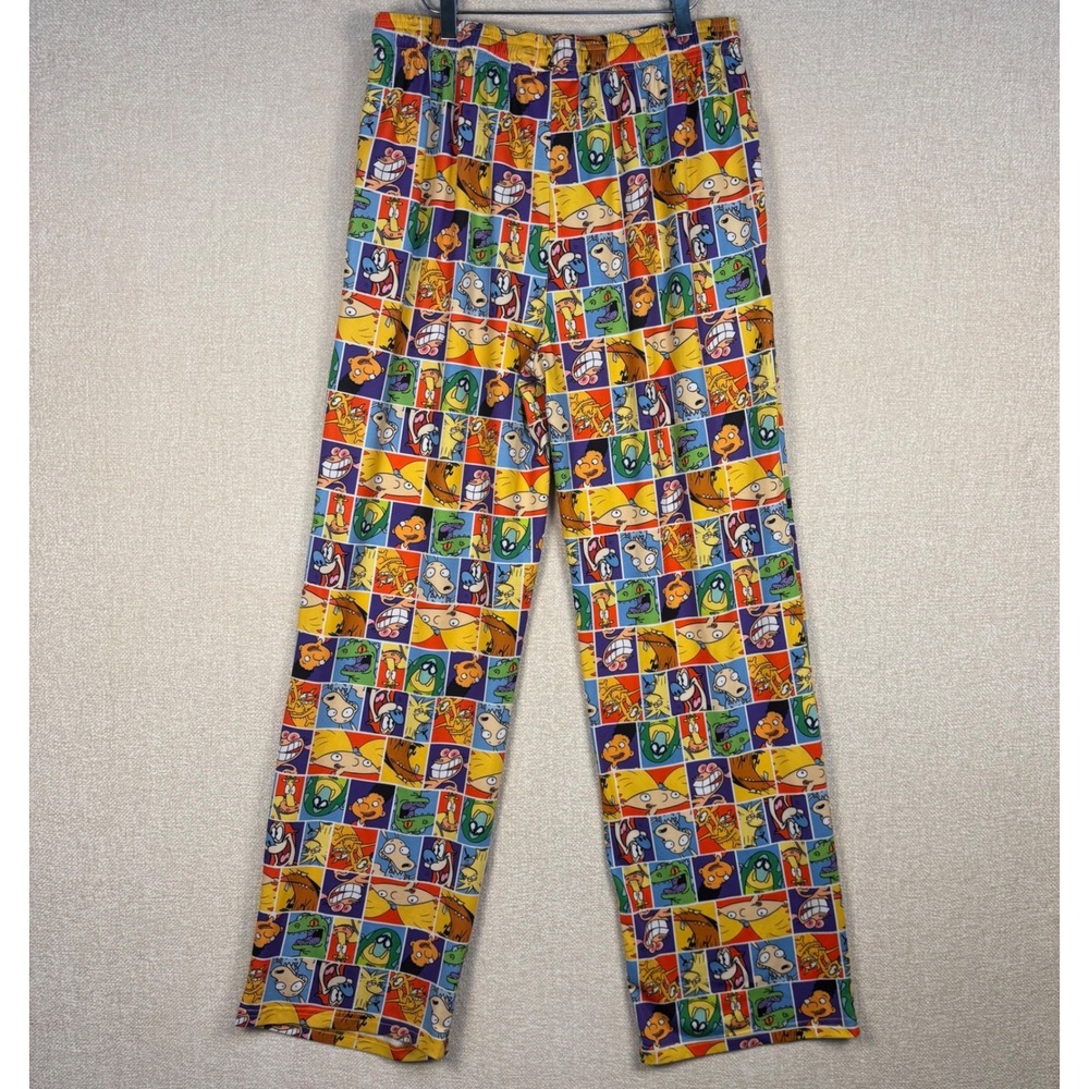 Nickelodeon 90s Cartoon Character Lounge Pants XL Hey Arnold Rugrats Pajamas - Picture 2 of 8